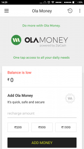 Ola Money Wallet Payment-Adding Cash